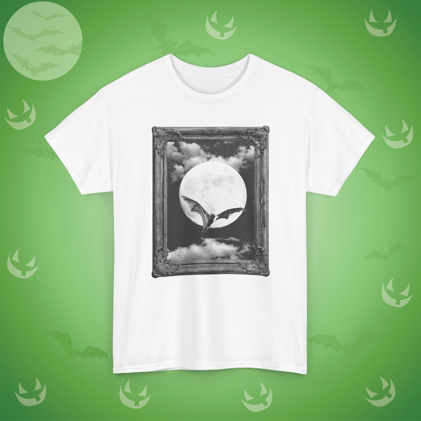 Bat Moon Spooky Halloween T-Shirt | Photographic Design