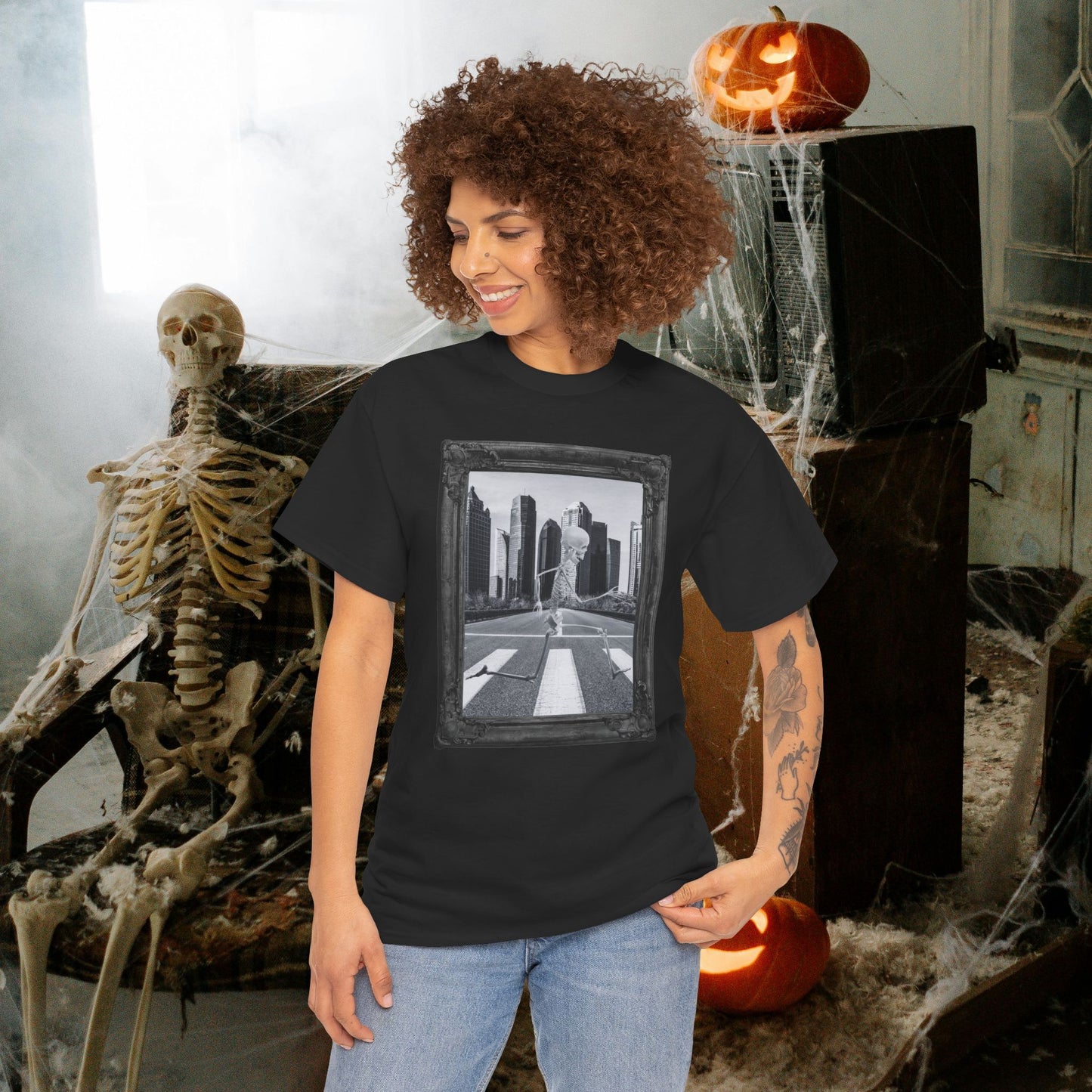Skeleton Bolts It Halloween T-Shirt | Spooky Skeleton Photographic Design