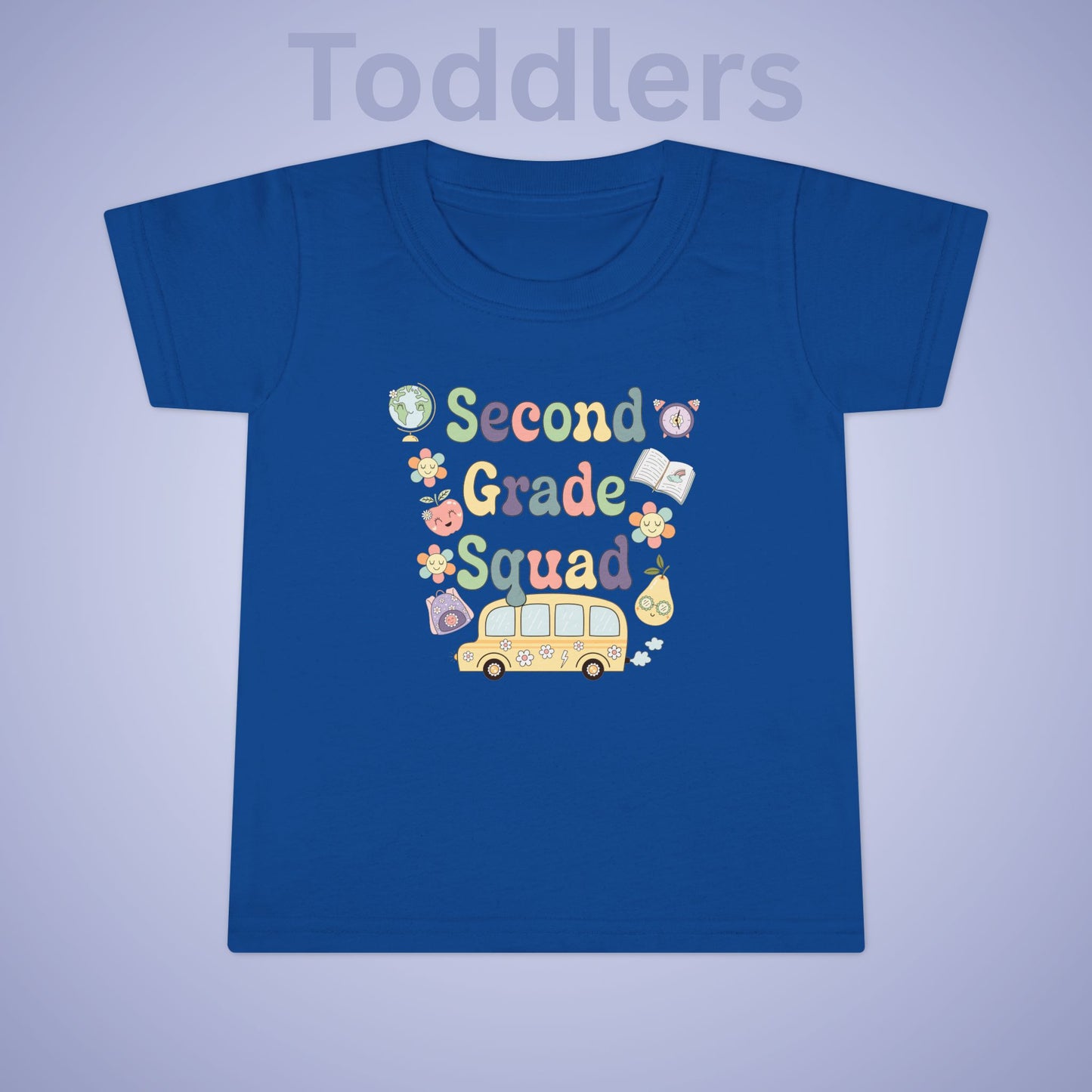 Second Grade Squad Retro Fun Kids Cotton T Shirt Back To School Toddler