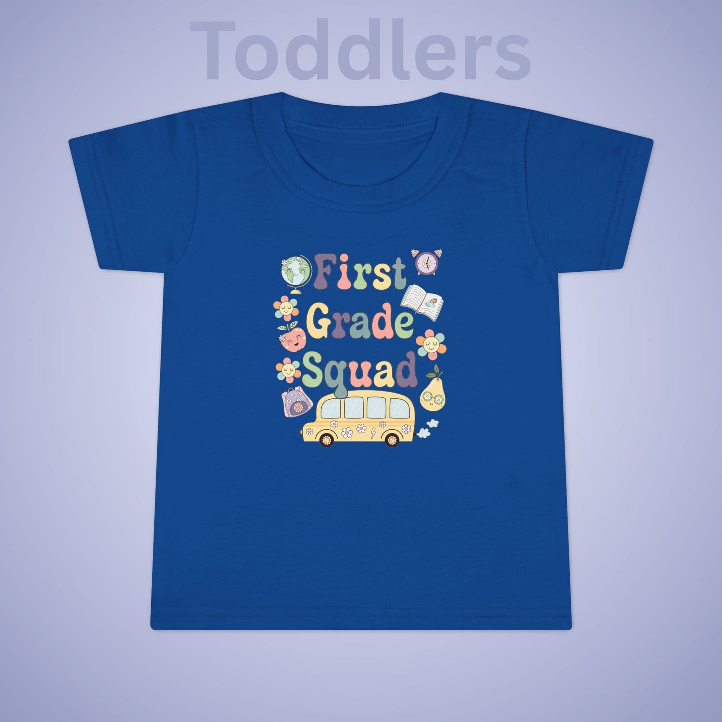 First Grade Squad Retro Fun Kids Cotton T Shirt Back To School Toddler