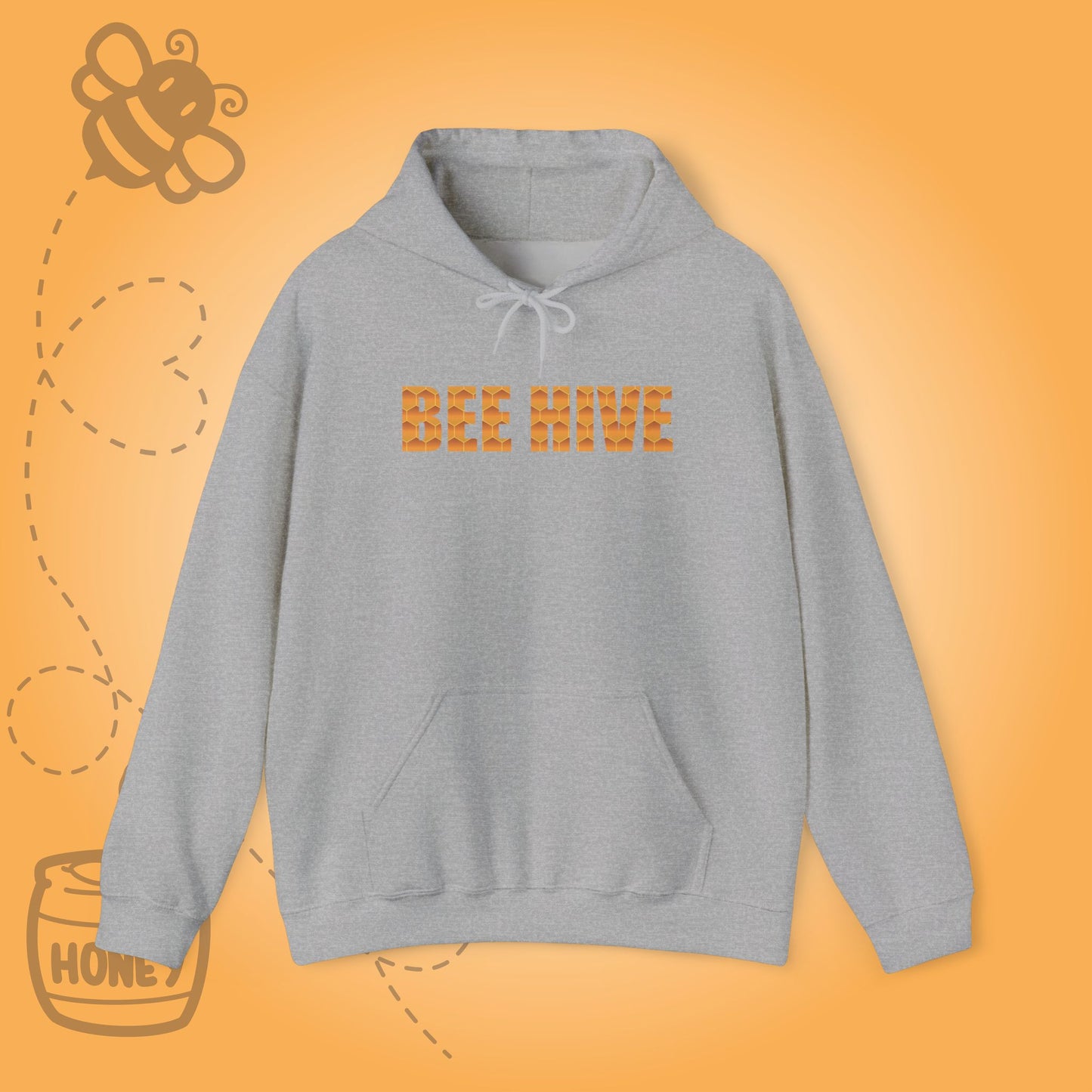 Bee Hive Sweet As Honey Honeycomb Word Art Design Hoodie Sweatshirt