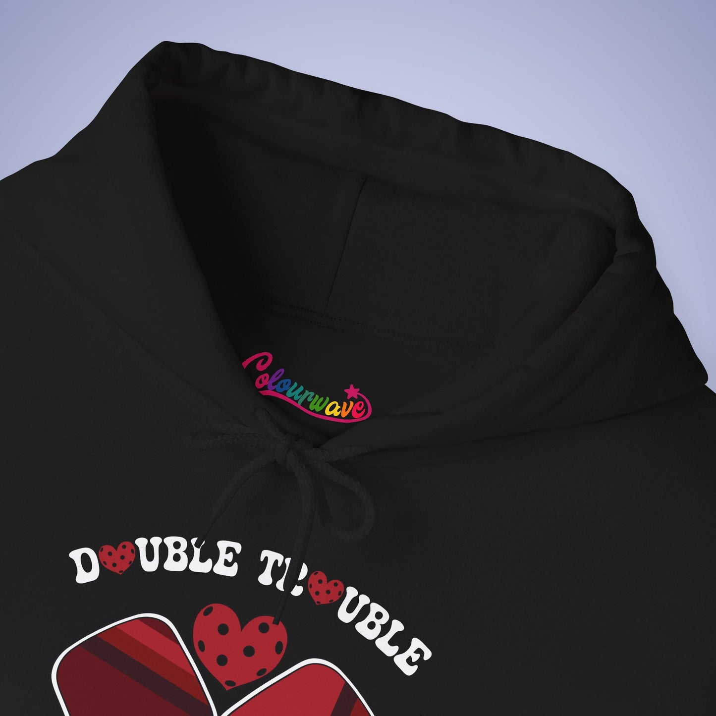 Double Trouble Pickleball Hoodie Couple Matching Team Red Graphic Design
