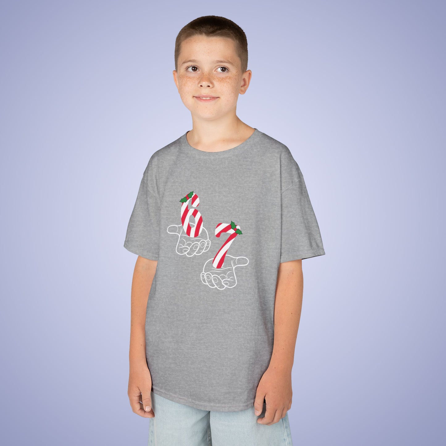 Candy Cane Christmas 67 Tee Fun Trending Kids Cotton T Shirt Six Seven Youth