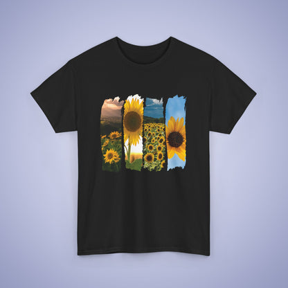 Sunflower Lover Spring Brush Stroke Photographic Unisex Oversized T Shirt