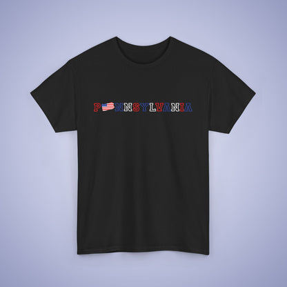 Pennsylvania Map Text Art Proud American Unisex T Shirt