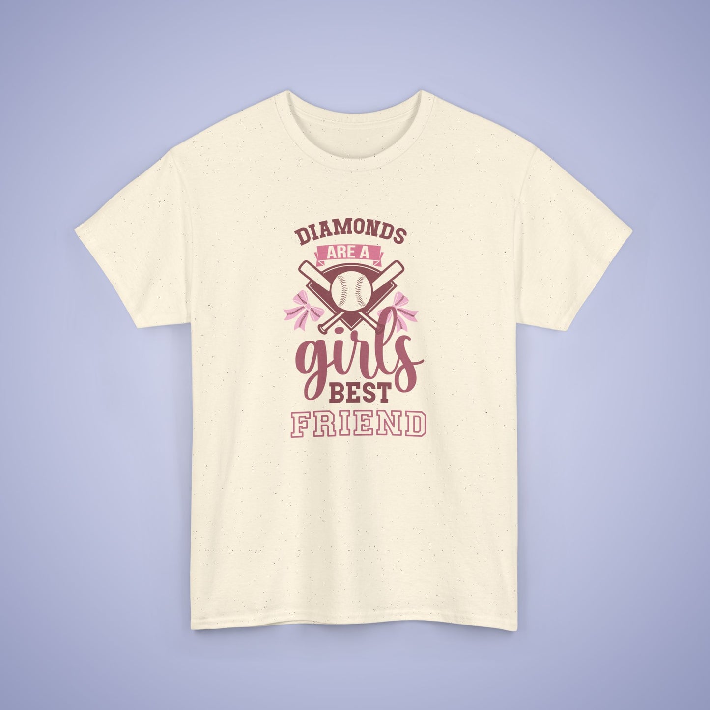Diamonds Are a Girls Best Friend Baseball Coquette Bow Pink Graphic Sports Unisex T Shirt