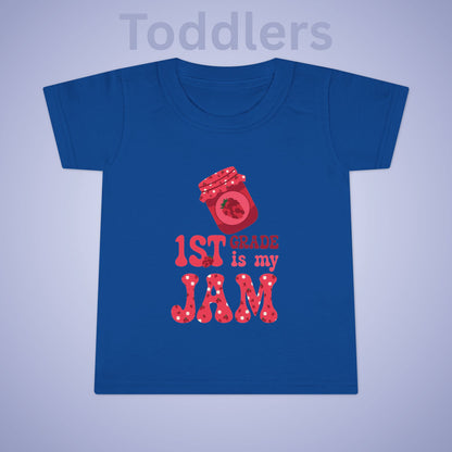 First Grade is my Jam Raspberry Kids Cotton T Shirt Back To School Toddler