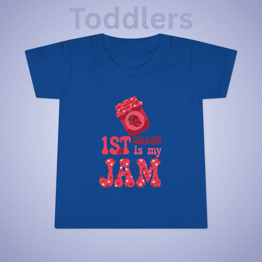 First Grade is my Jam Raspberry Kids Cotton T Shirt Back To School Toddler