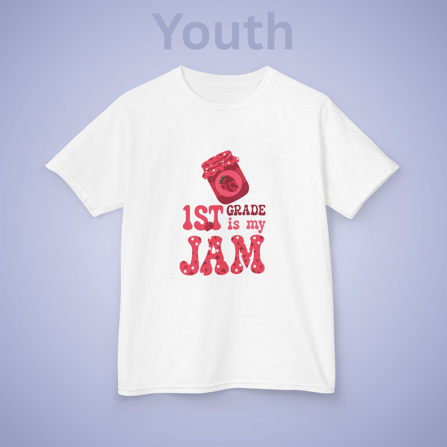 First Grade is my Jam Raspberry Kids Cotton T Shirt Back To School Youth