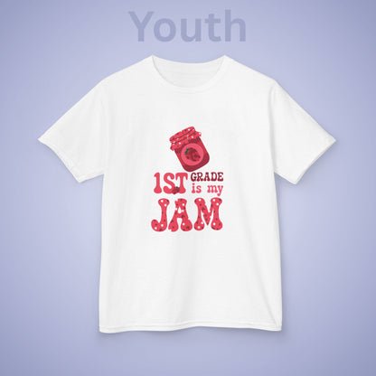 First Grade is my Jam Raspberry Kids Cotton T Shirt Back To School Youth