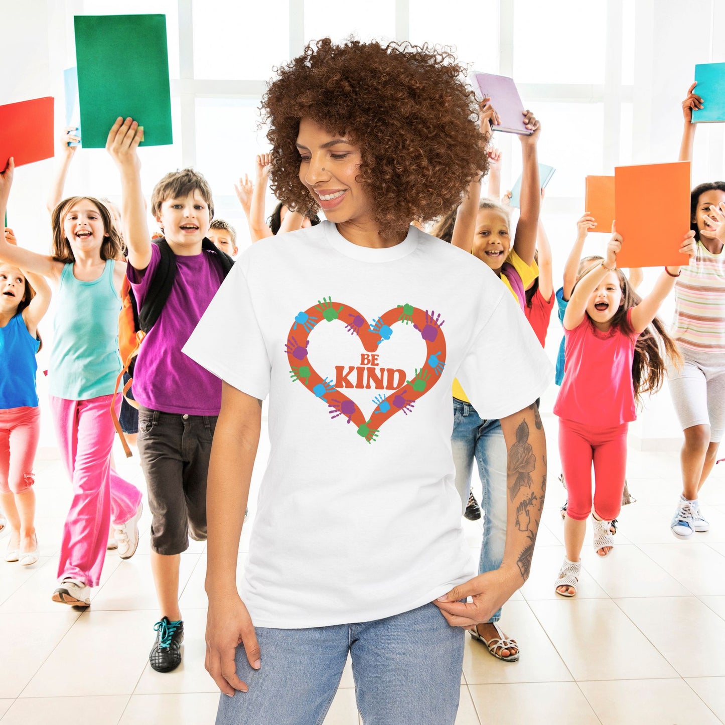 Be Kind Hearts and Hands Unity Day Teachers T Shirt Unisex