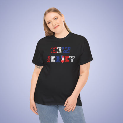 New Jersey Map Text Art Proud American Unisex T Shirt
