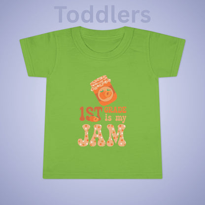 First Grade is my Jam Apricot Kids Cotton T Shirt Back To School Toddler