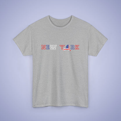 New York Map Text Art Proud American Unisex T Shirt