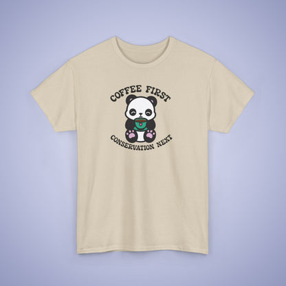 Coffee First Conservation Next National Panda Day Unisex T Shirt