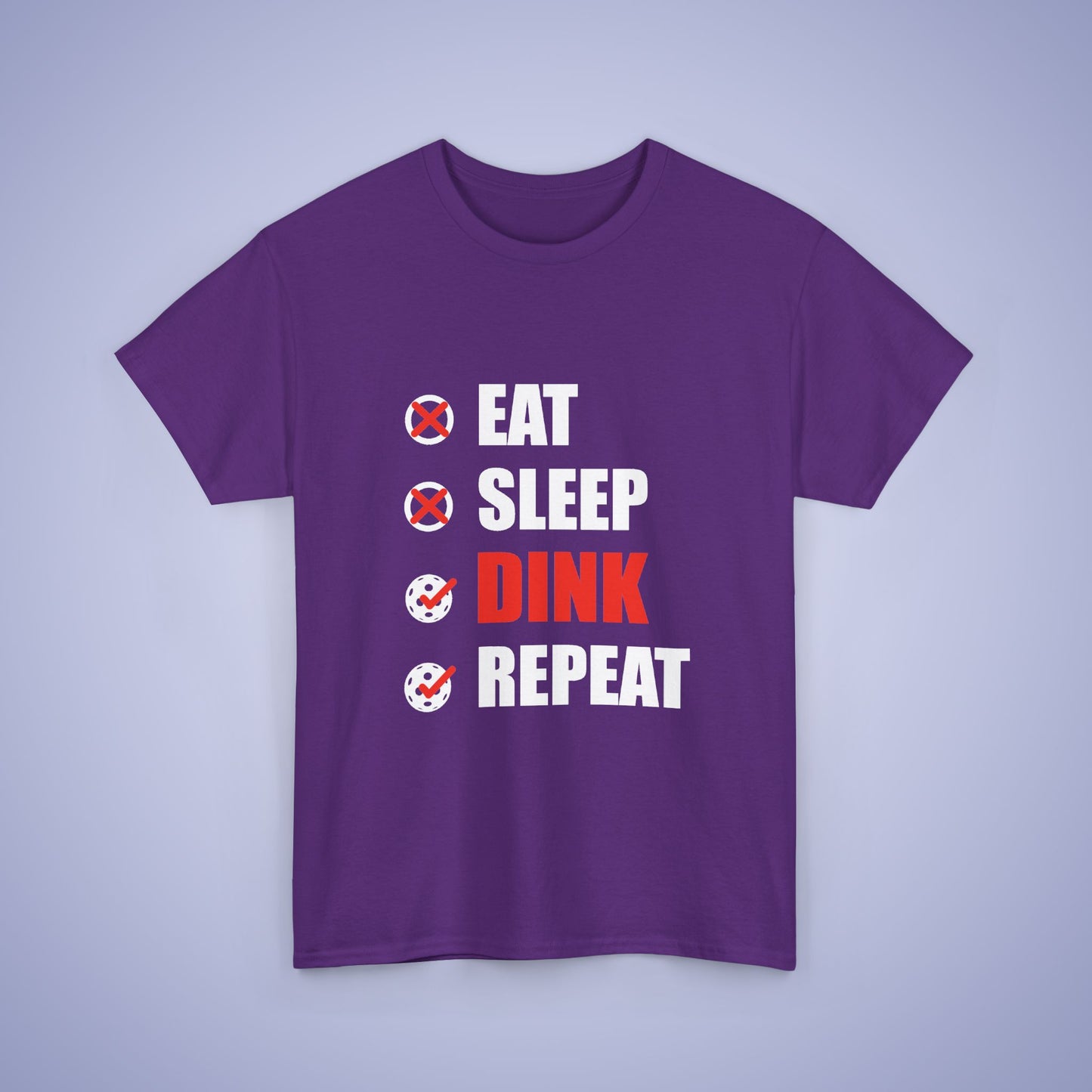 Eat Sleep Dink Repeat Funny Pickleball T Shirt White Text Design