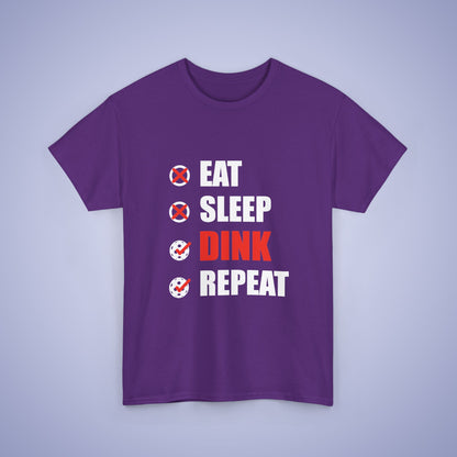 Eat Sleep Dink Repeat Funny Pickleball T Shirt White Text Design