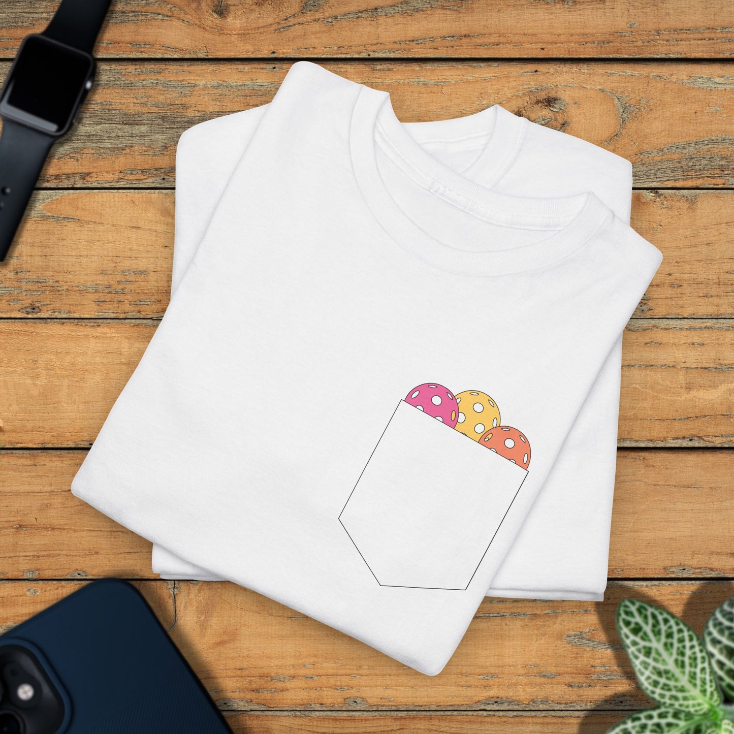 Pickleball Pocket Design T Shirt Coloured Graphic Design