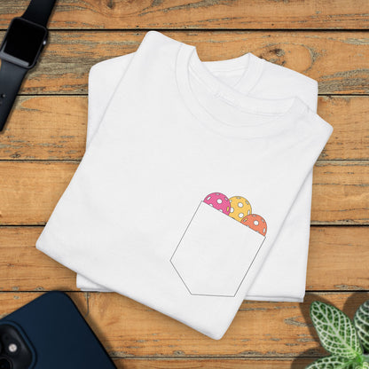Pickleball Pocket Design T Shirt Coloured Graphic Design
