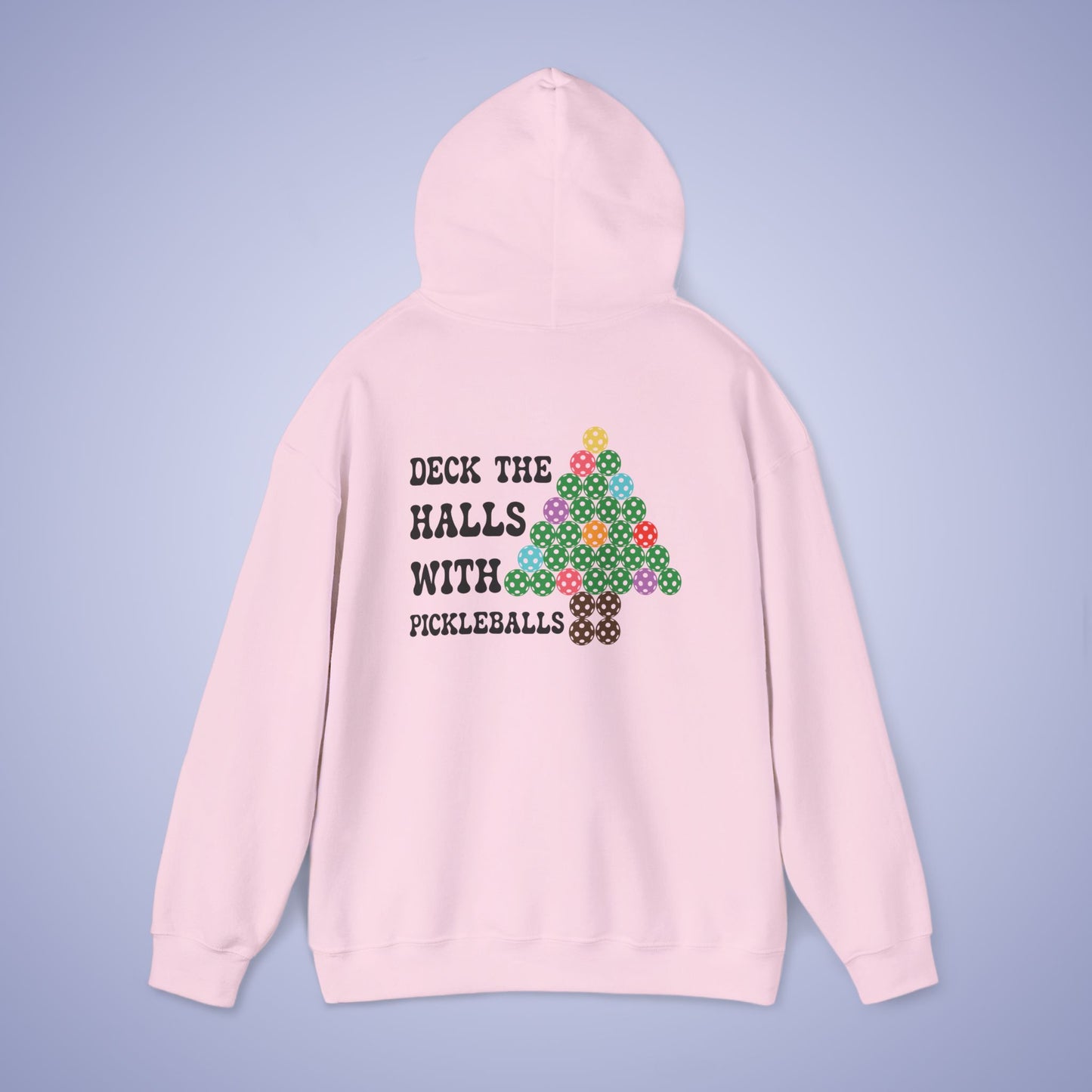 Deck the Halls with Pickleballs Christmas Hoodie Graphic Design Sweatshirt