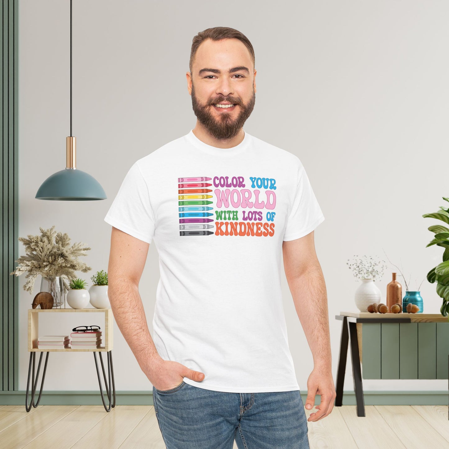 Colour Your World with Lots of Kindness Unity Day Teachers T Shirt Unisex