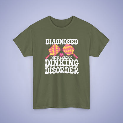 Diagnosed with a Chronic Dinking Disorder Funny Doctor Pickleball T Shirt White Graphic Design