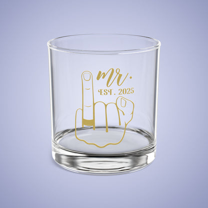 MR Est 2025 Personalized Engagement Rocks Glass Gold