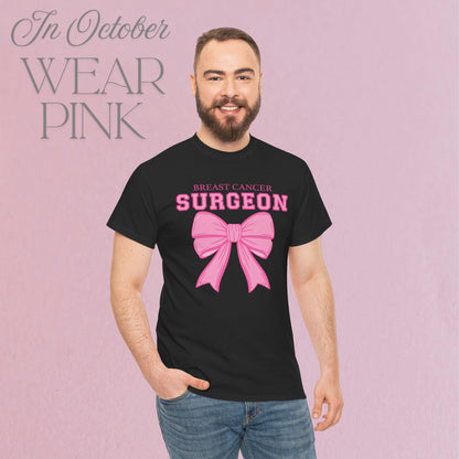 Coquette Bow Breast Cancer Surgeon Awareness & Support Doctor Nurse Unisex T Shirt