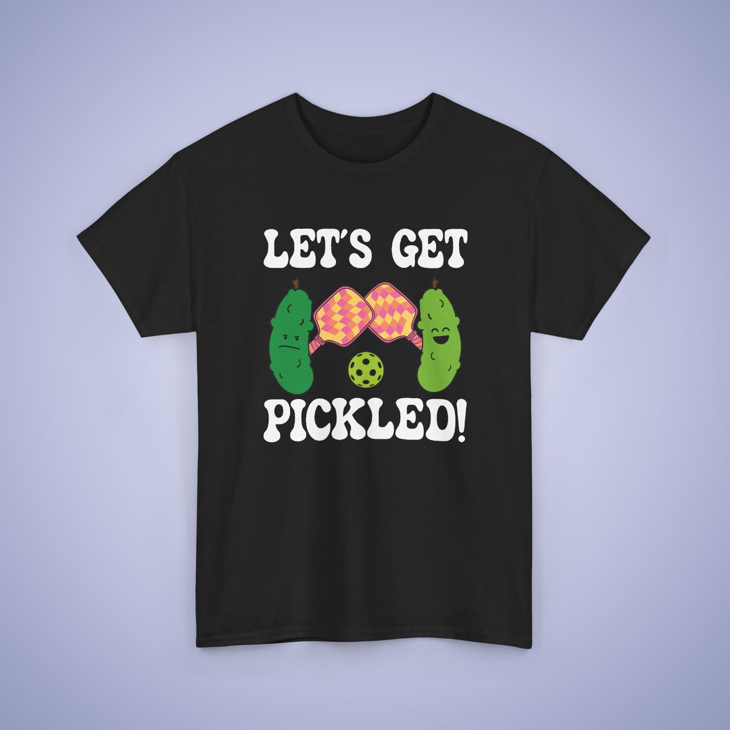 Lets Get Pickled Funny Alcohol Drinking Pickleball T Shirt White Graphic Design