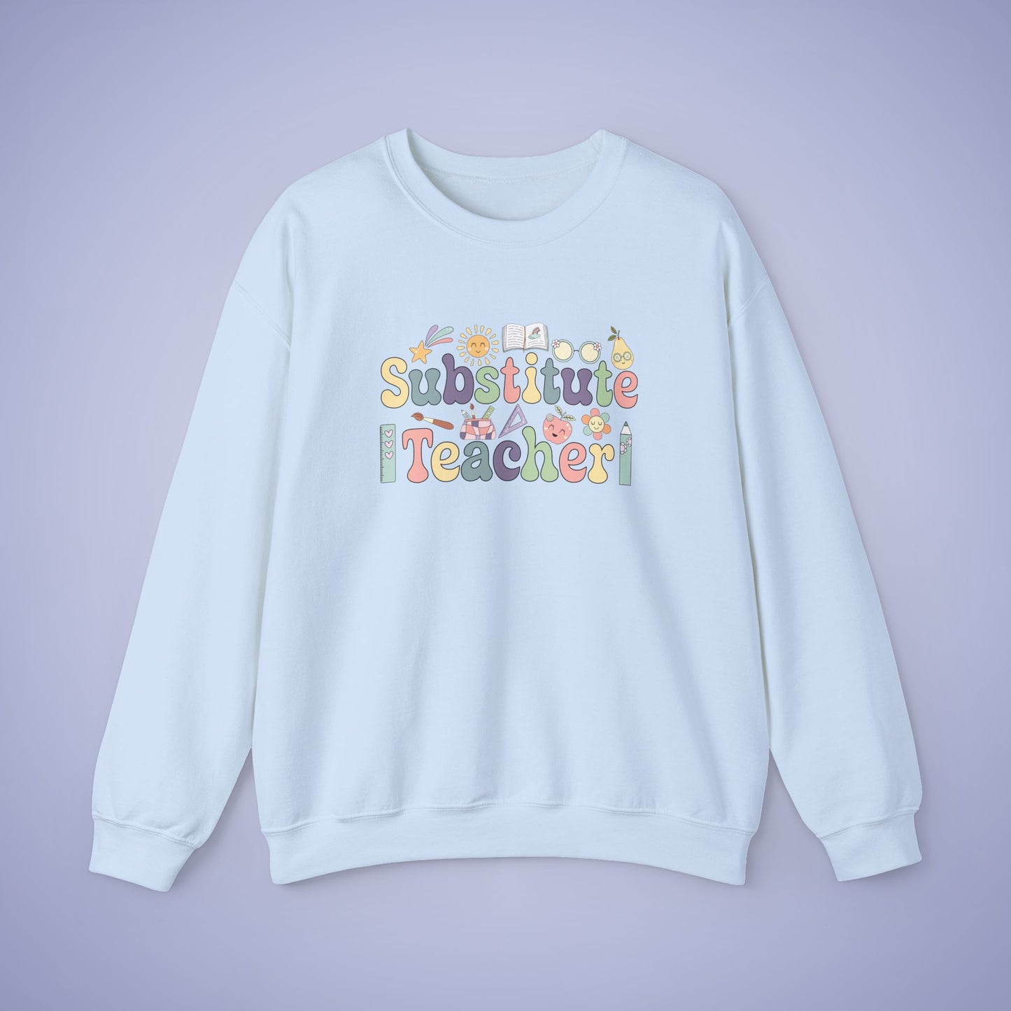 Substitute Teacher Crewneck Sweatshirt Retro Unisex Back to School
