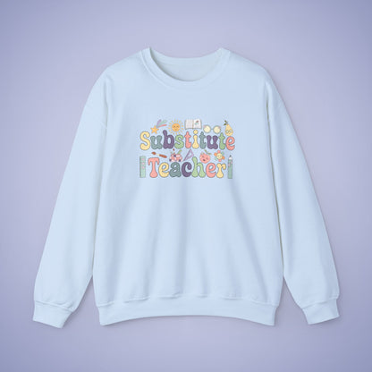 Substitute Teacher Crewneck Sweatshirt Retro Unisex Back to School
