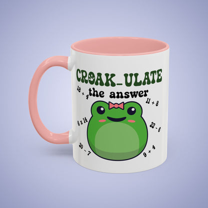 Croak-ulate the Answer Math Teacher Frog Lover Gift Coffee Mug Ceramic