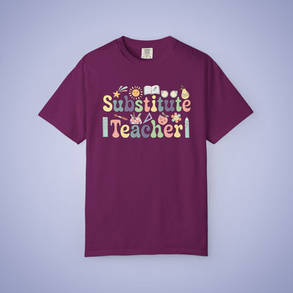 Substitute Teacher T Shirt Retro Comfort Colors Unisex Back to School