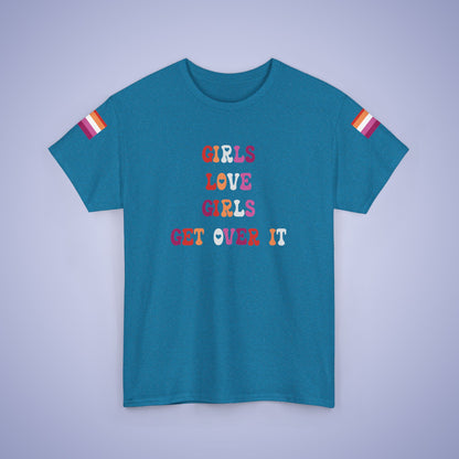 Girls Love Girls Get Over It Lesbian LGBT Pride Month Matching  T Shirt Unisex