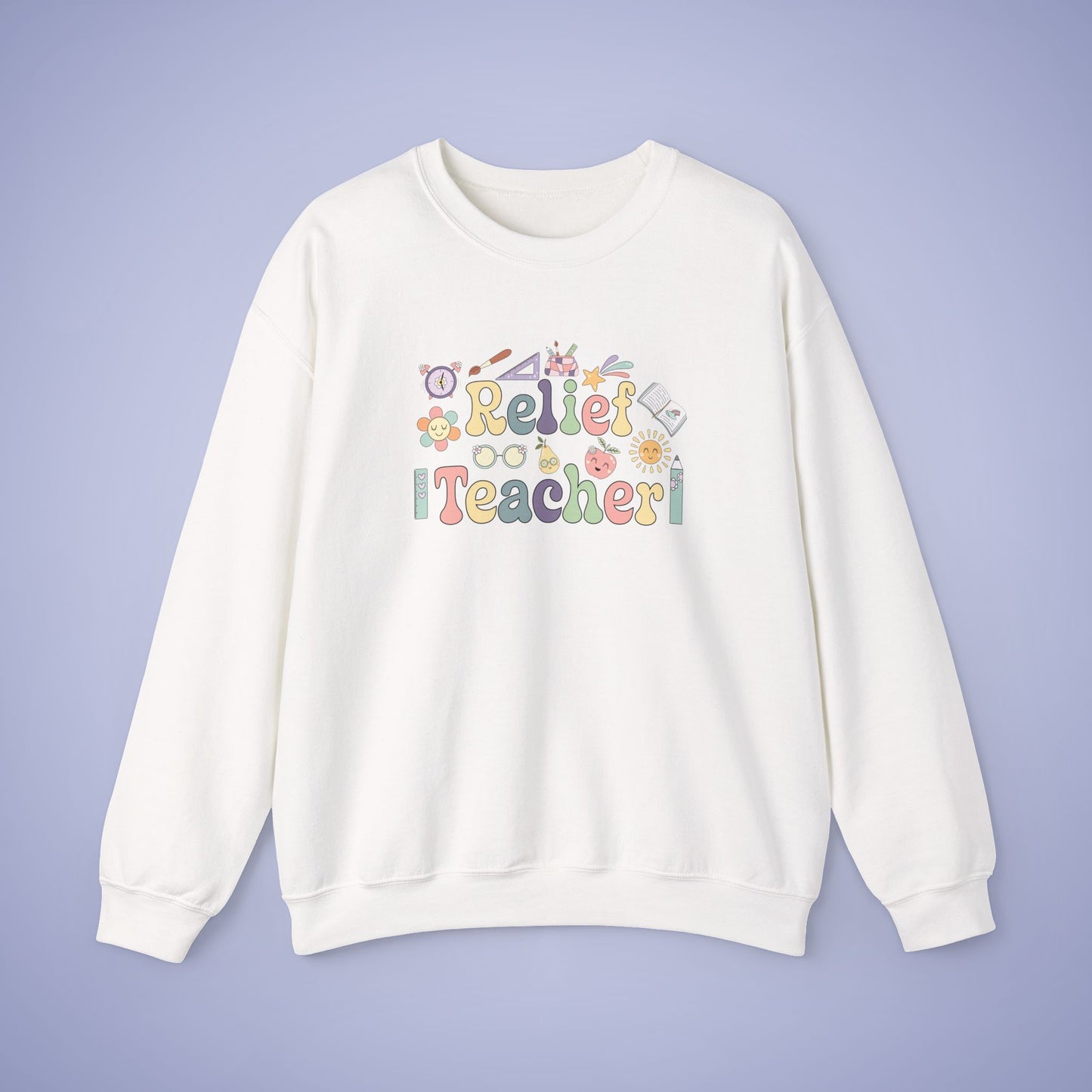 Relief Teacher Crewneck Sweatshirt Retro Unisex Back to School