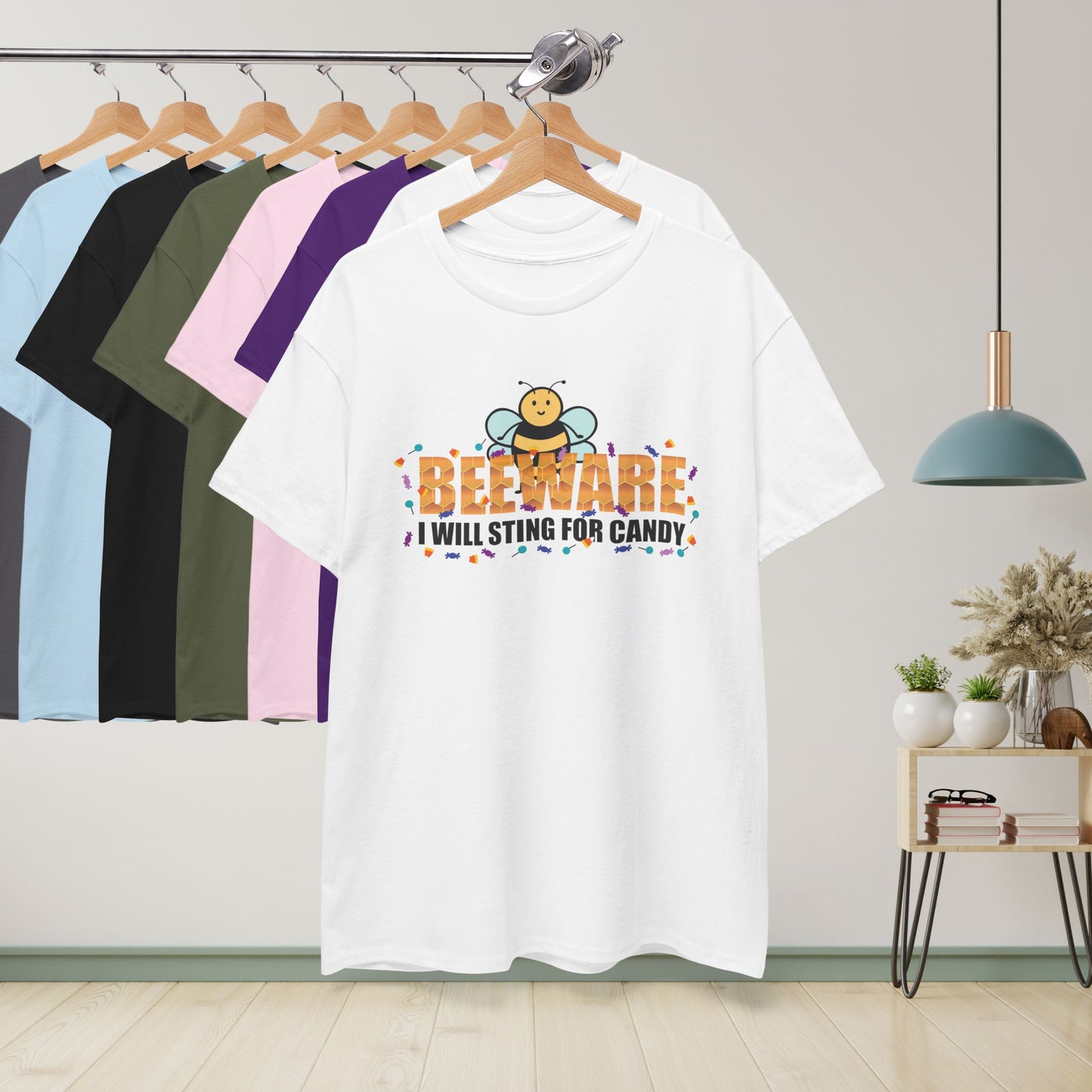 Beeware I Will Sting for Candy Sweet As Honey Funny Halloween Bee Lover Design Unisex T Shirt