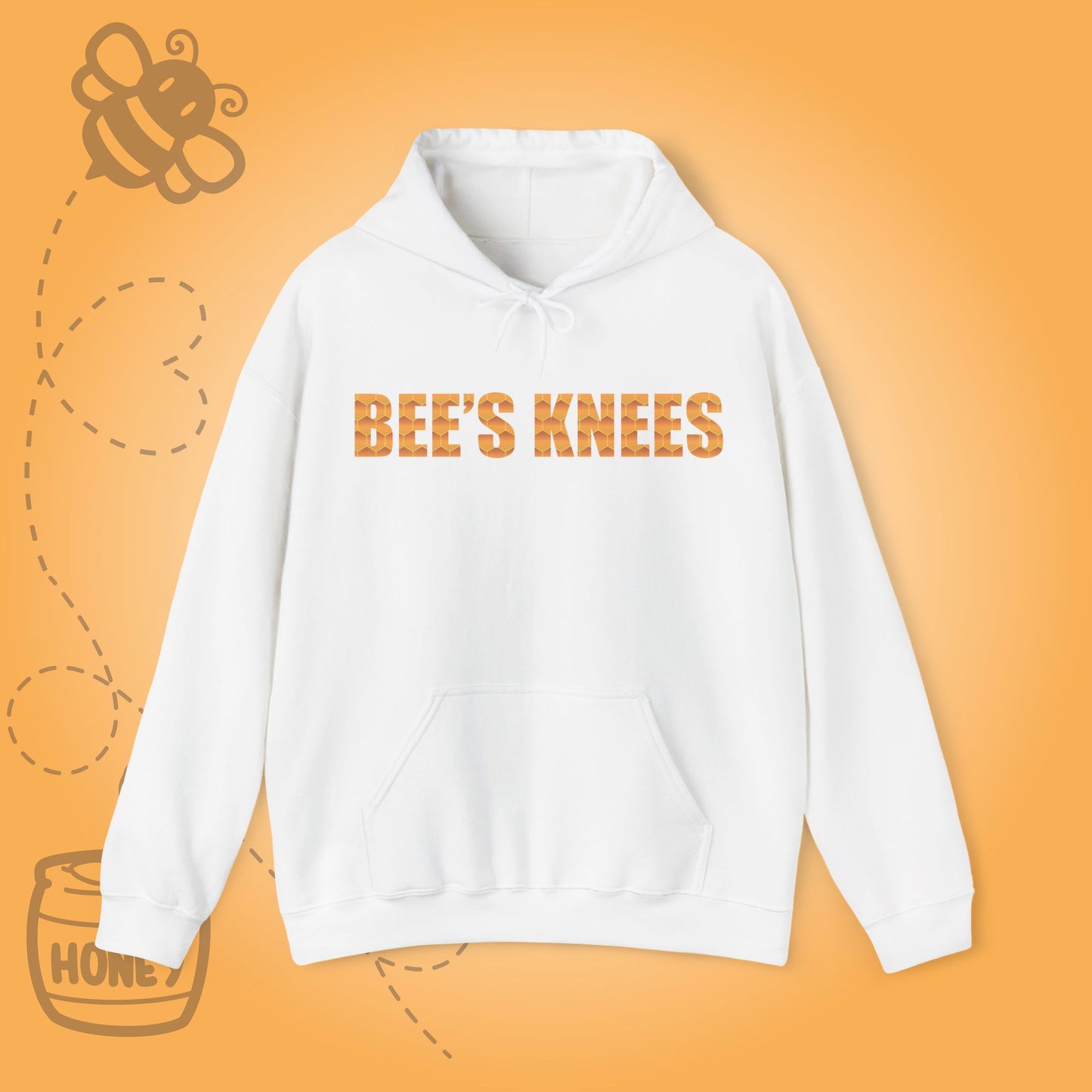 Bees Knees Sweet As Honey Honeycomb Word Art Design Hoodie Sweatshirt