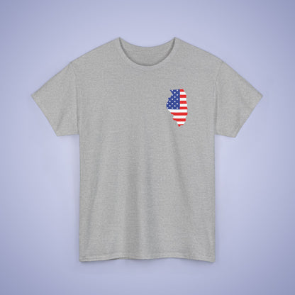Illonois Map Pocket Art Proud American Unisex T Shirt