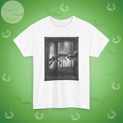 Stalking Skeletal T-Rex Halloween T-Shirt | Dinosaur Photographic Design