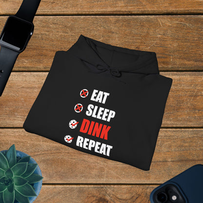 Eat Sleep Dink Repeat Pickleball Hoodie | Funny Pickleball Lover Gift White Version