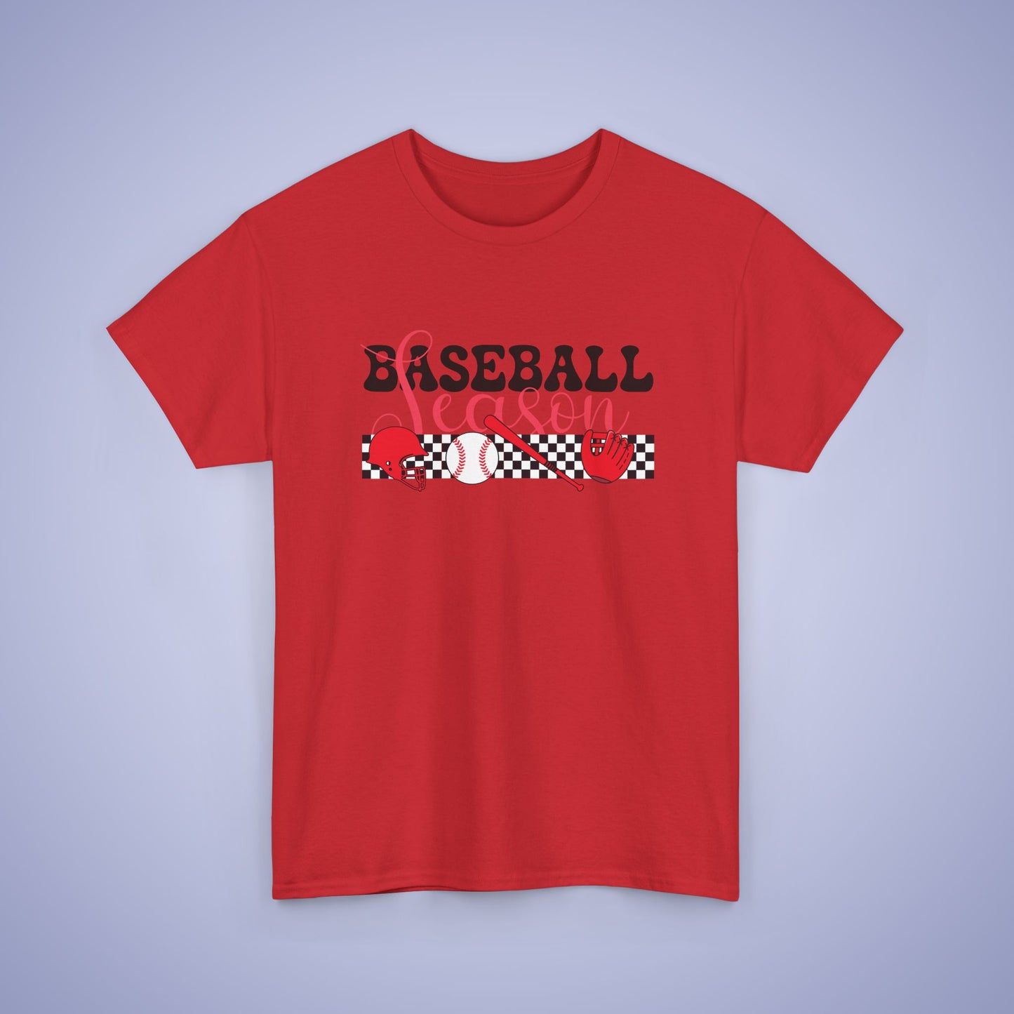 Baseball Season Graphic Checkered Unisex T Shirt