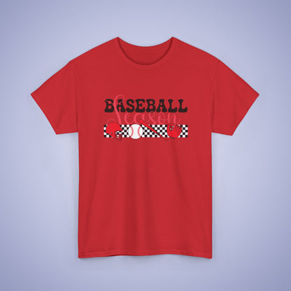 Baseball Season Graphic Checkered Unisex T Shirt