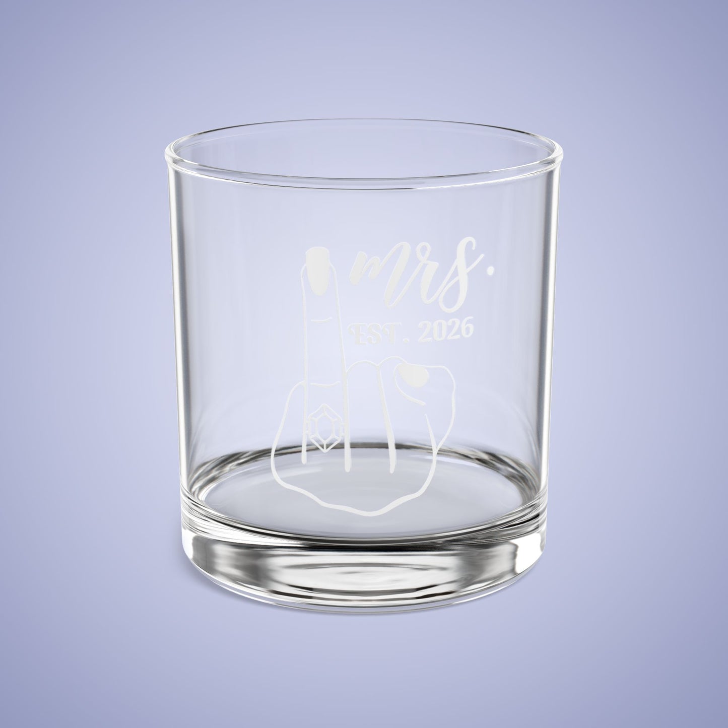 MRS Est 2026 Personalized Engagement Rocks Glass White