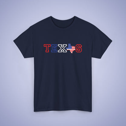Texas Map Text Art Proud American Unisex T Shirt