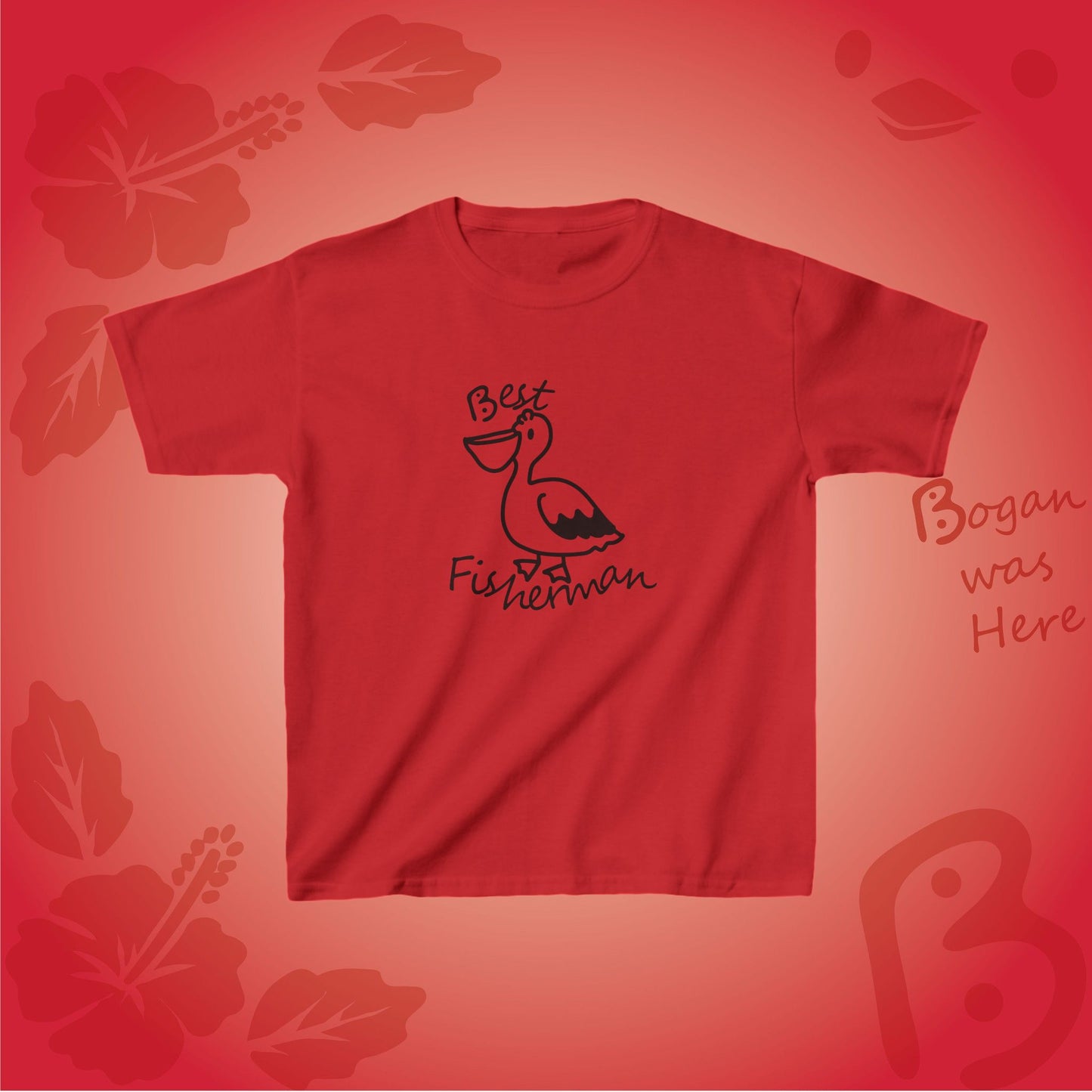 Best Fisherman Cute Pelican Bogan's Design Kids Tshirt