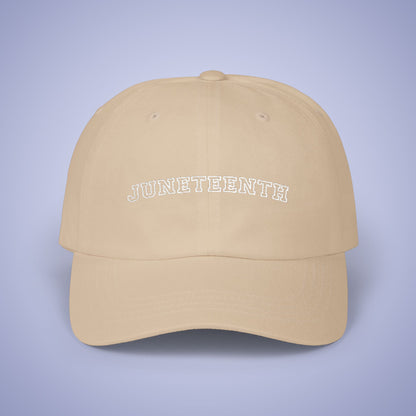Juneteenth Embroidered Classic Dad Cap Unisex White Embroidery