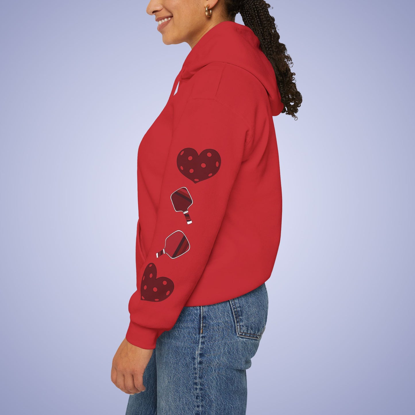 Double Trouble Pickleball Hoodie | Couple Matching Pickleball Lover Gift Dark Crimson Version