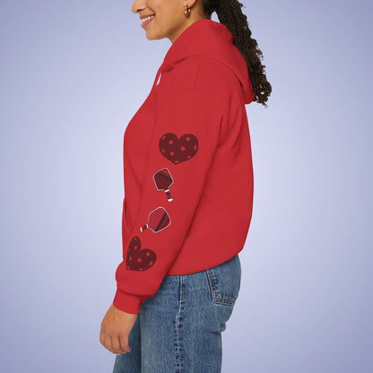 Double Trouble Pickleball Hoodie | Couple Matching Pickleball Lover Gift Dark Crimson Version