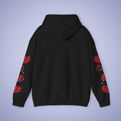 Double Trouble Pickleball Hoodie Couple Matching Team Red Graphic Design
