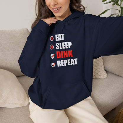 Eat Sleep Dink Repeat Pickleball Hoodie | Funny Pickleball Lover Gift White Version